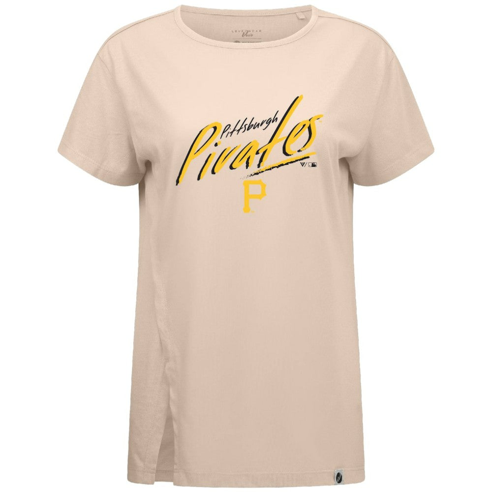 Pittsburgh Pirates Levelwear Women's Influx Sizzle T-Shirt Khaki