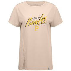 Pittsburgh Pirates Levelwear Women's Influx Sizzle T-Shirt Khaki