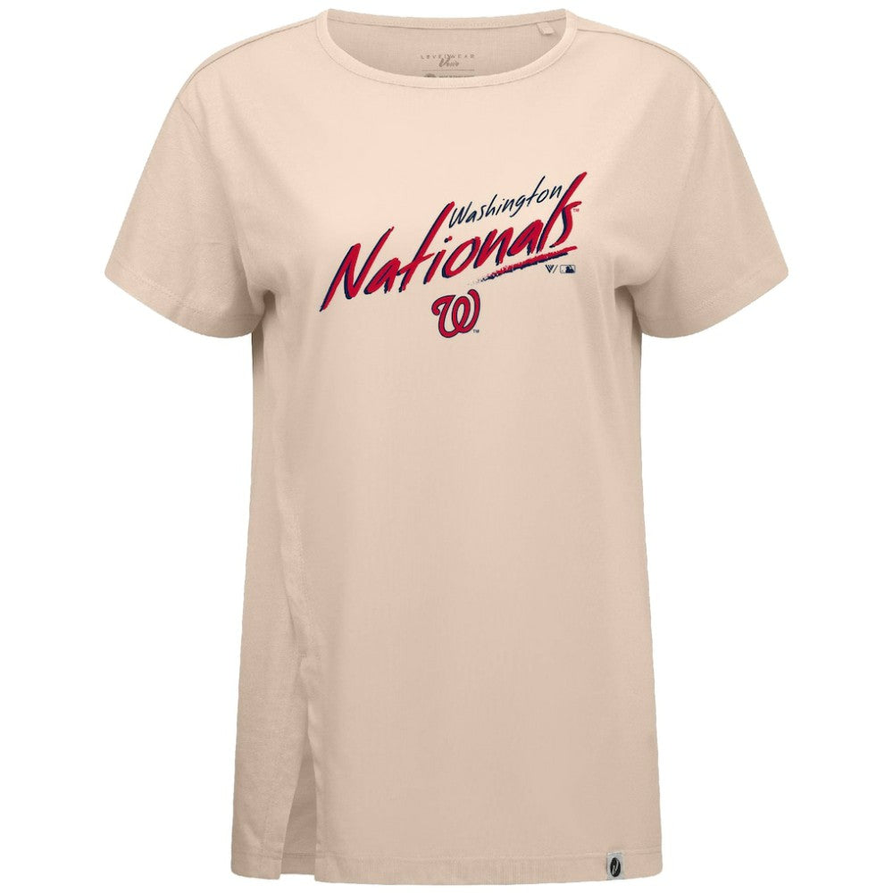 Washington Nationals Levelwear Women's Influx Sizzle T-Shirt Khaki