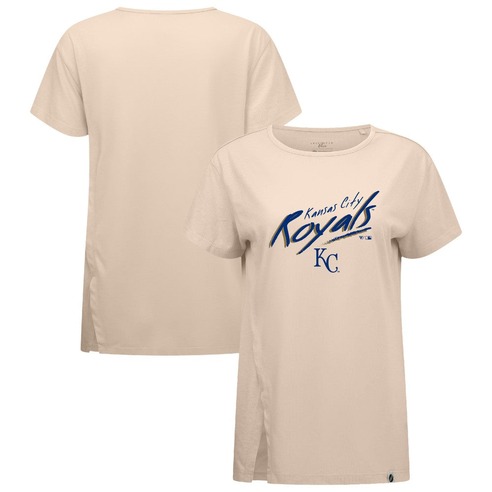 Kansas City Royals Levelwear Women's Influx Sizzle T-Shirt Khaki