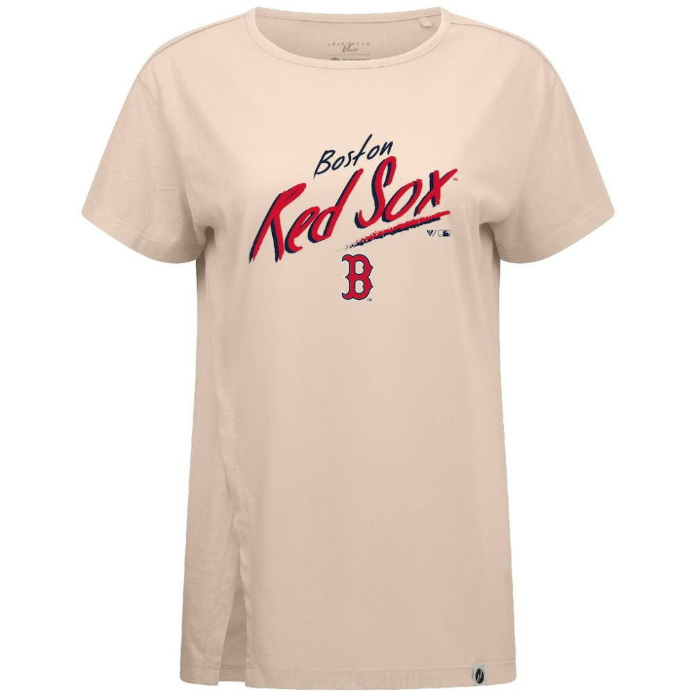 Boston Red Sox Levelwear Women's Influx Sizzle T-Shirt Khaki
