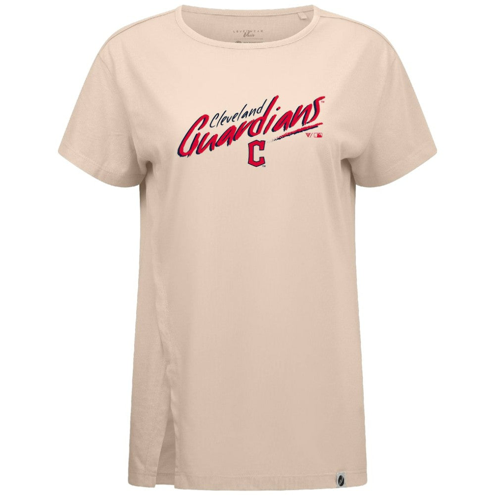 Cleveland Guardians Levelwear Women's Influx Sizzle T-Shirt Khaki