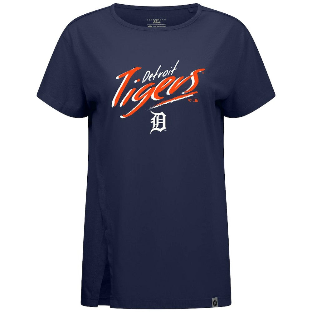 Detroit Tigers Levelwear Women's Influx Sizzle T-Shirt Navy