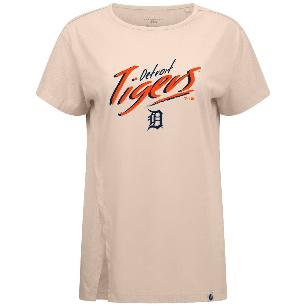 Detroit Tigers Levelwear Women's Influx Sizzle T-Shirt Khaki