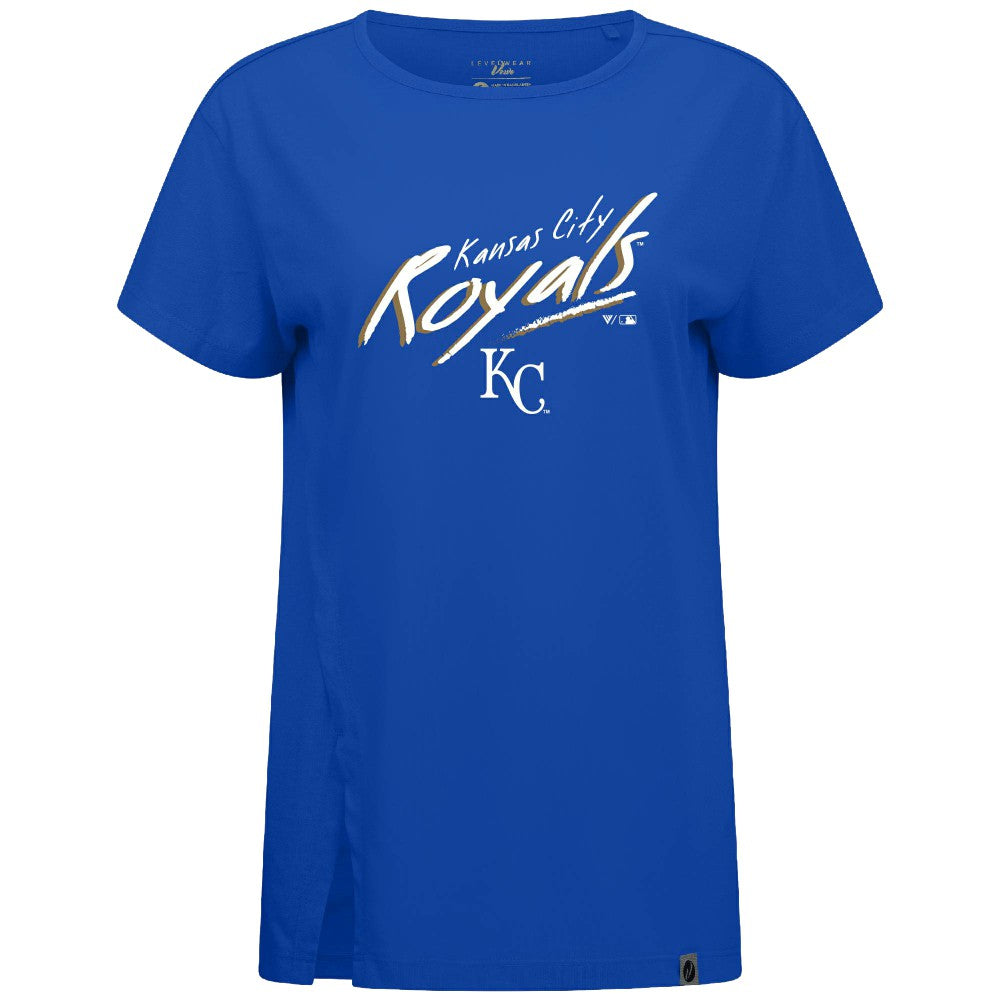 Kansas City Royals Levelwear Women's Influx Sizzle T-Shirt Royal