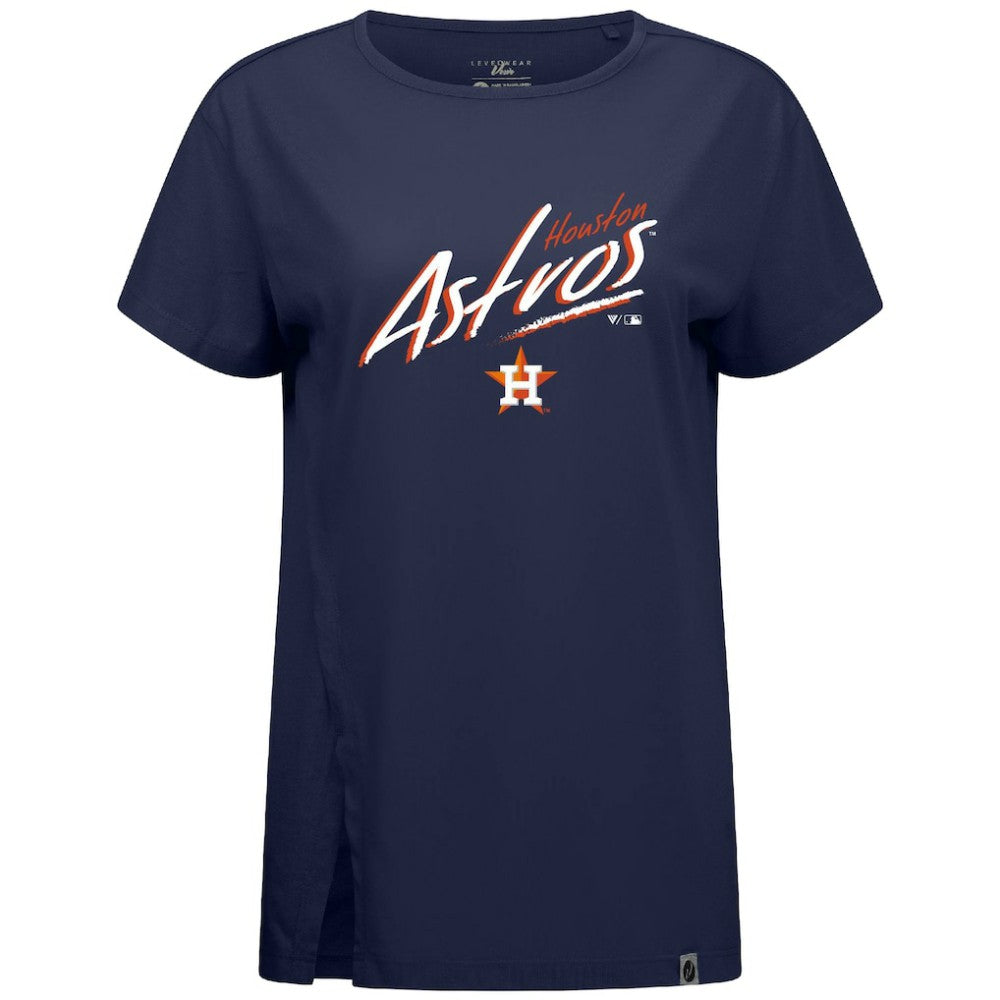 Houston Astros Levelwear Women's Influx Sizzle T-Shirt Navy