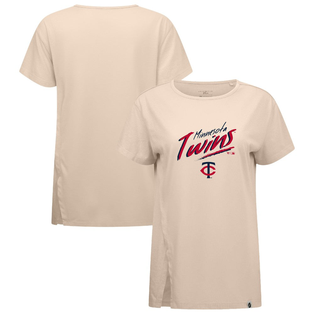 Minnesota Twins Levelwear Women's Influx Sizzle T-Shirt Khaki