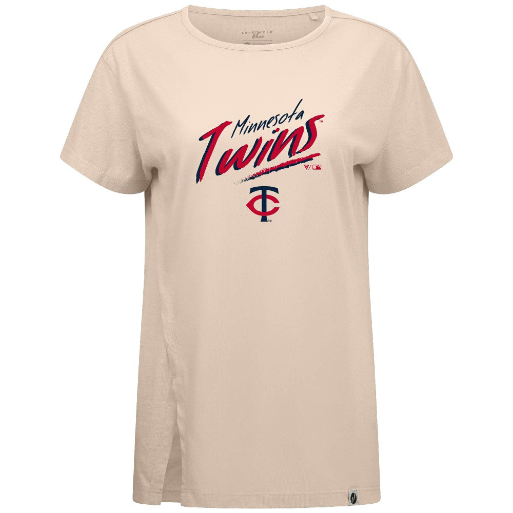 Minnesota Twins Levelwear Women's Influx Sizzle T-Shirt Khaki