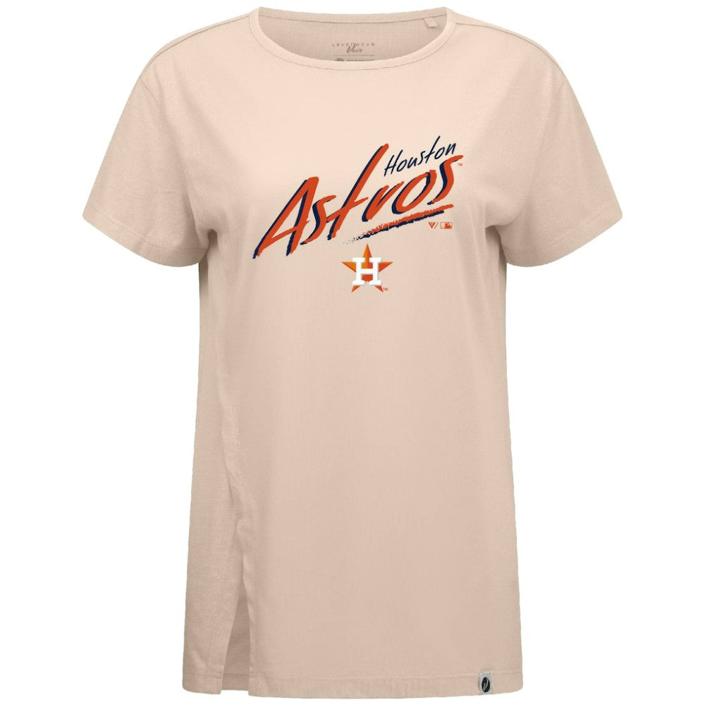 Houston Astros Levelwear Women's Influx Sizzle T-Shirt Khaki