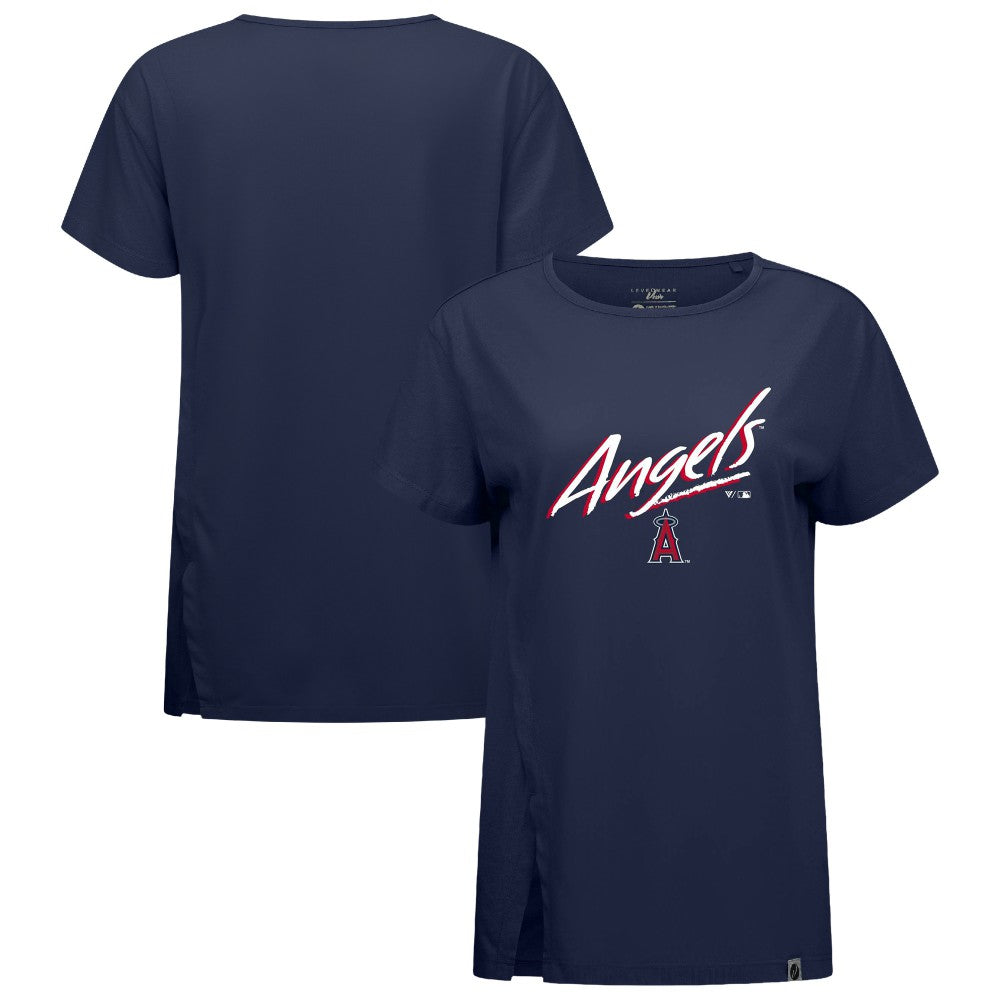 Los Angeles Angels Levelwear Women's Influx Sizzle T-Shirt Navy