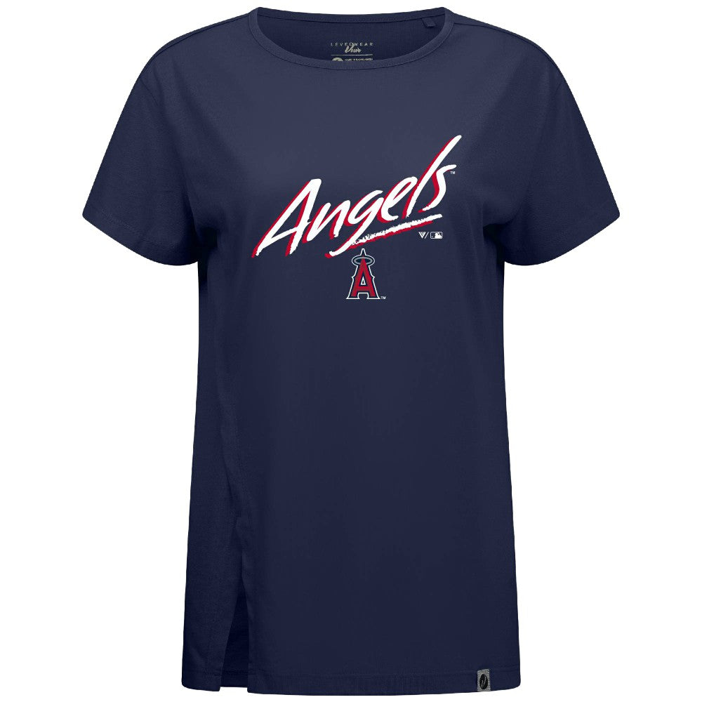 Los Angeles Angels Levelwear Women's Influx Sizzle T-Shirt Navy