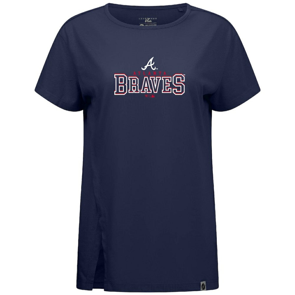 Atlanta Braves Levelwear Women's Influx Journey T-Shirt Navy