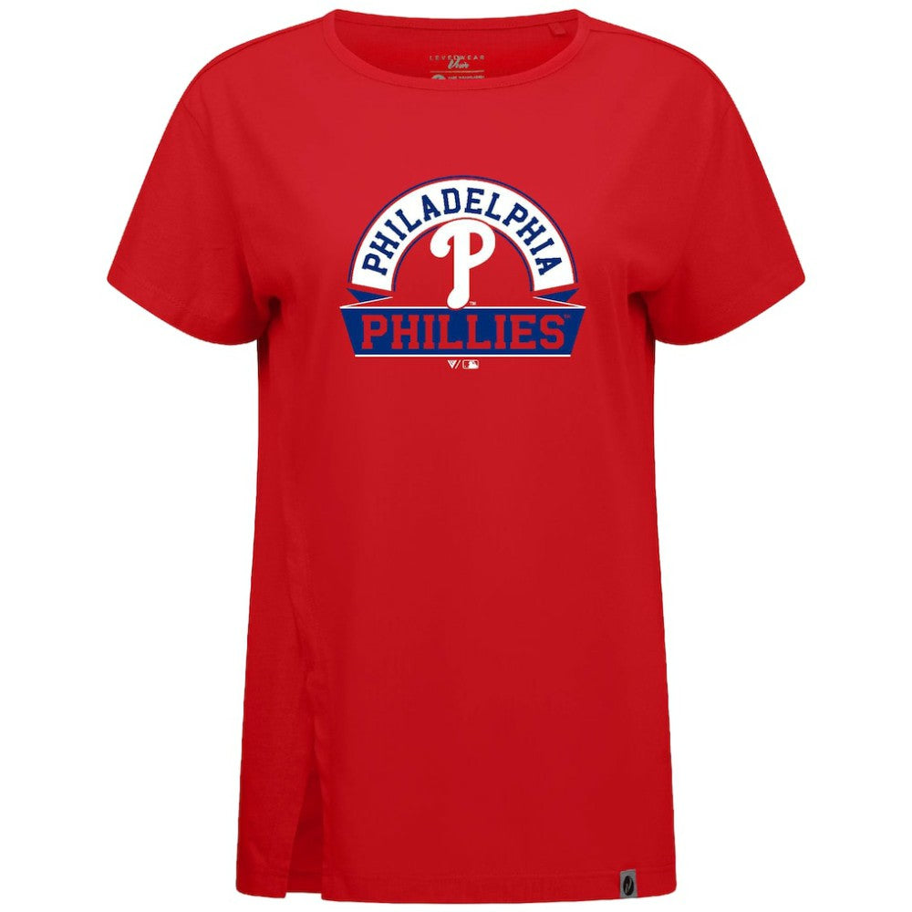 Philadelphia Phillies Levelwear Women's Influx Banner Arch T-Shirt Red