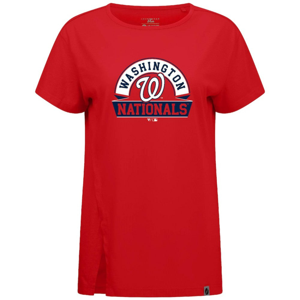 Washington Nationals Levelwear Women's Influx Banner Arch T-Shirt Red