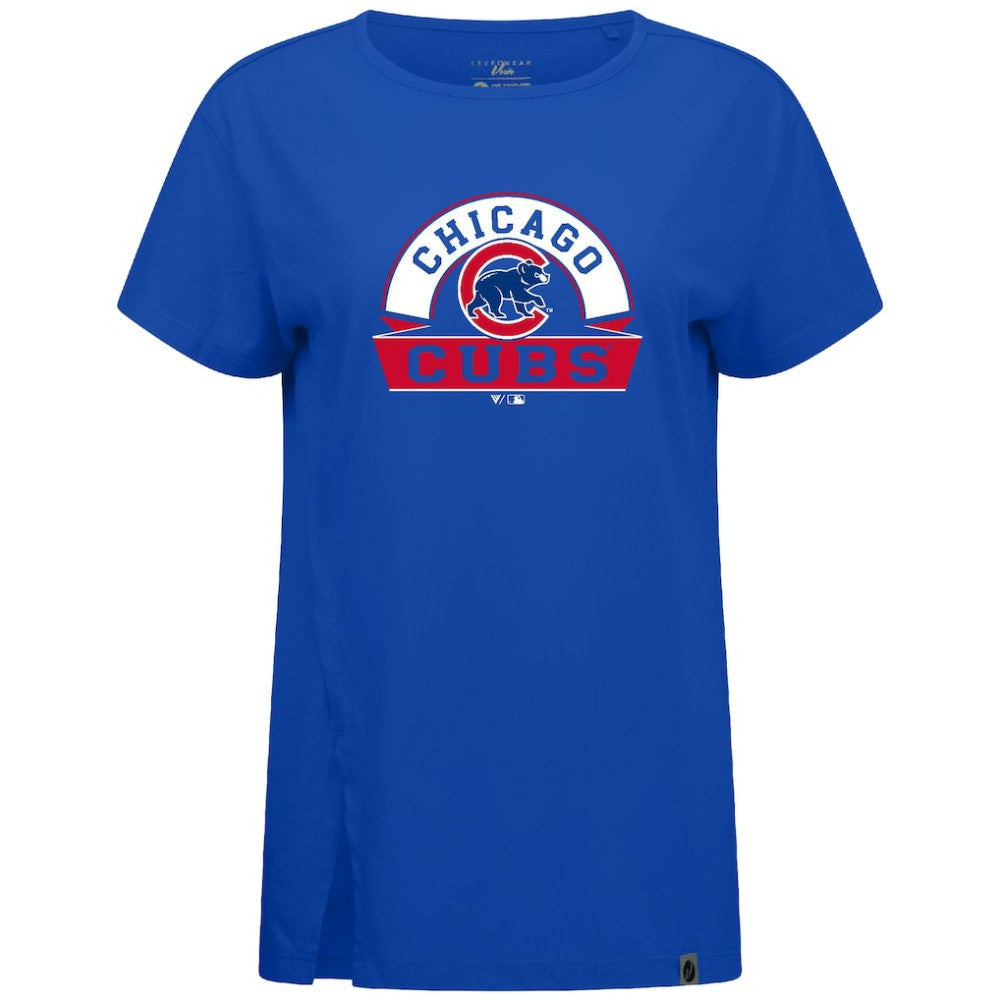Chicago Cubs Levelwear Women's Influx Banner Arch T-Shirt Royal