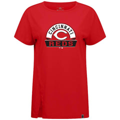 Cincinnati Reds Levelwear Women's Influx Banner Arch T-Shirt Red