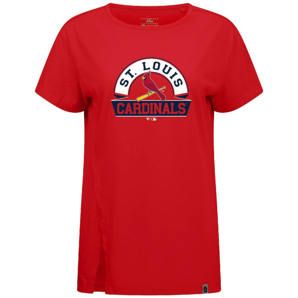 St. Louis Cardinals Levelwear Women's Influx Banner Arch T-Shirt Red
