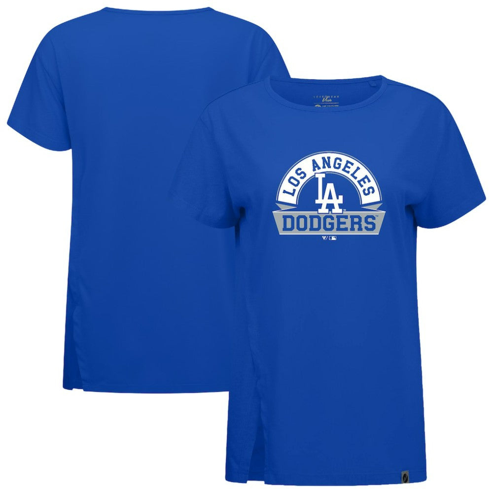Los Angeles Dodgers Levelwear Women's Influx Banner Arch T-Shirt Royal