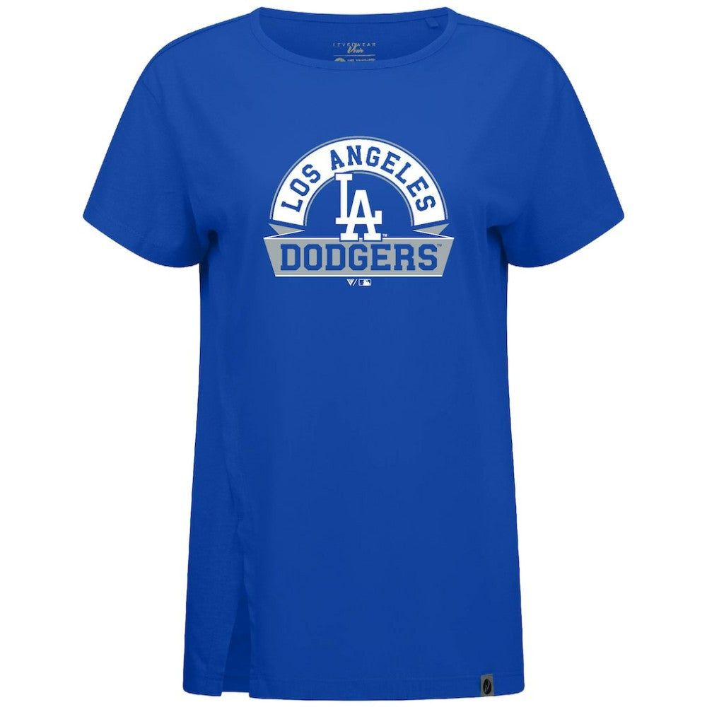 Los Angeles Dodgers Levelwear Women's Influx Banner Arch T-Shirt Royal