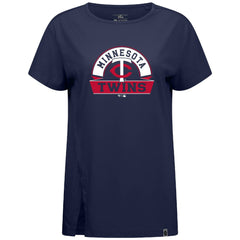 Minnesota Twins Levelwear Women's Influx Banner Arch T-Shirt Navy
