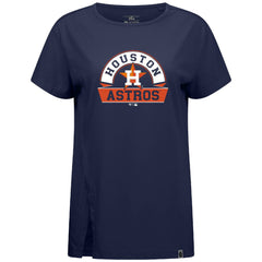 Houston Astros Levelwear Women's Influx Banner Arch T-Shirt Navy