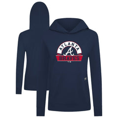 Atlanta Braves Levelwear Women's Relay Banner Arch Long Sleeve T-Shirt Hoodie Navy