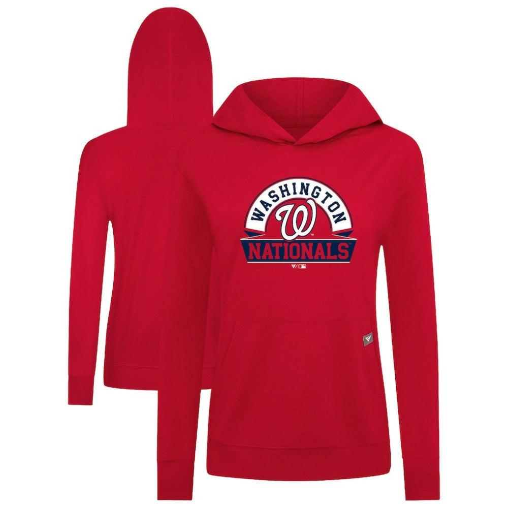 Washington Nationals Levelwear Women's Relay Banner Arch Long Sleeve T-Shirt Hoodie Red