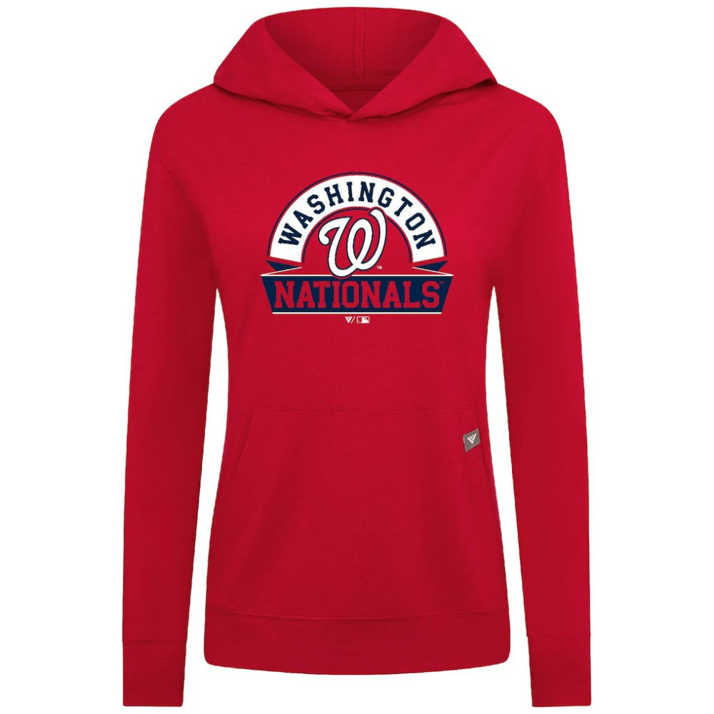 Washington Nationals Levelwear Women's Relay Banner Arch Long Sleeve T-Shirt Hoodie Red