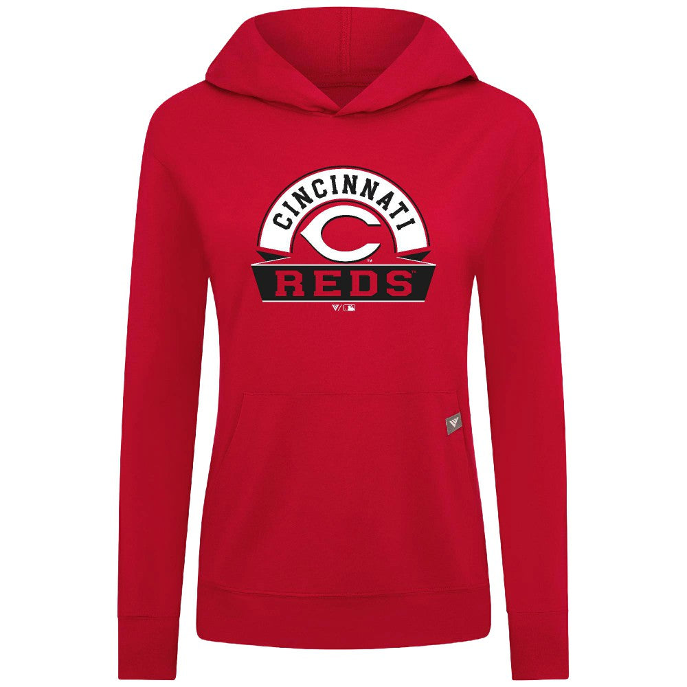 Cincinnati Reds Levelwear Women's Relay Banner Arch Long Sleeve T-Shirt Hoodie Red