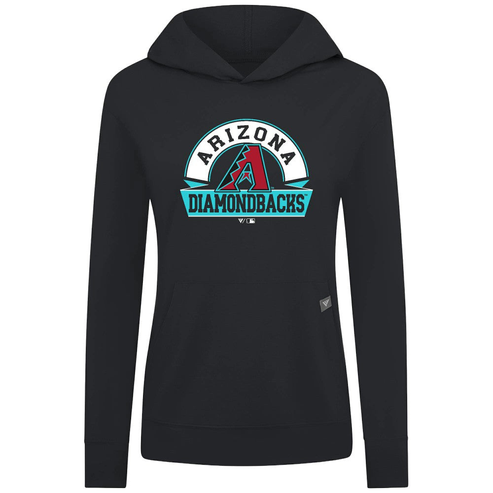 Arizona Diamondbacks Levelwear Women's Relay Banner Arch Long Sleeve T-Shirt Hoodie Black