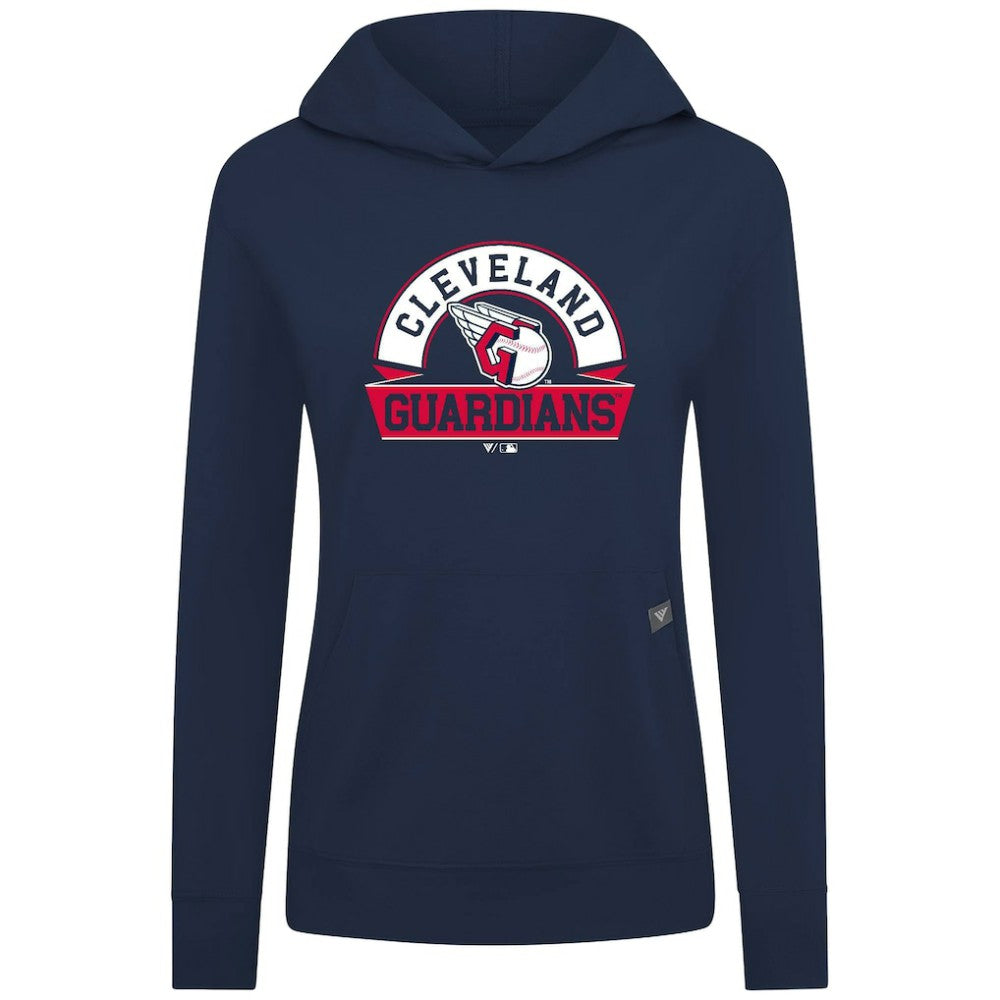 Cleveland Guardians Levelwear Women's Relay Banner Arch Long Sleeve T-Shirt Hoodie Navy