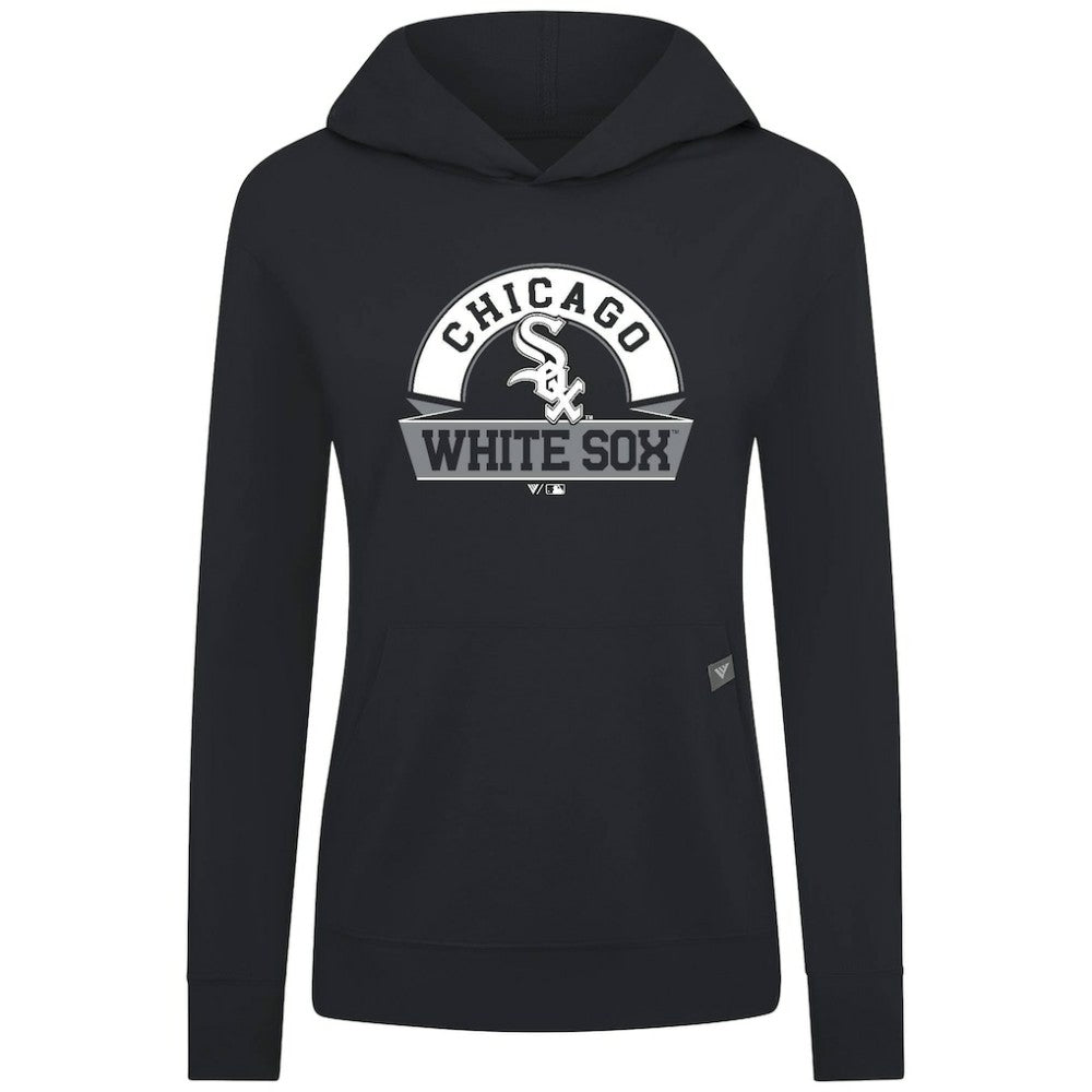 Chicago White Sox Levelwear Women's Relay Banner Arch Long Sleeve T-Shirt Hoodie Black