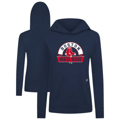 Boston Red Sox Levelwear Women's Relay Banner Arch Long Sleeve T-Shirt Hoodie Navy