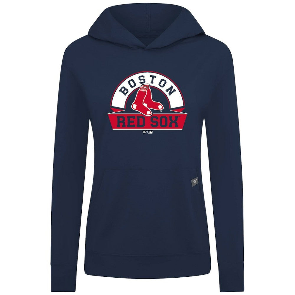 Boston Red Sox Levelwear Women's Relay Banner Arch Long Sleeve T-Shirt Hoodie Navy