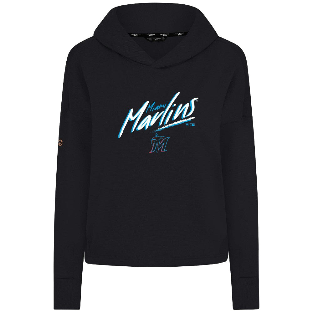 Miami Marlins Levelwear Women's Sweet Sizzle Tri-Blend Hoodie Black