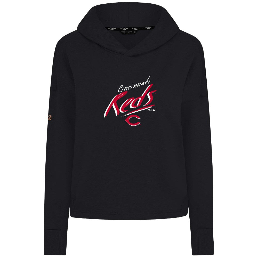 Cincinnati Reds Levelwear Women's Sweet Sizzle Tri-Blend Hoodie Black
