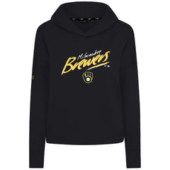 Milwaukee Brewers Levelwear Women's Sweet Sizzle Tri-Blend Hoodie Black