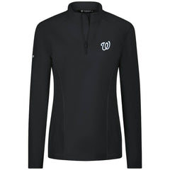 Washington Nationals Levelwear Women's Upright Insignia 2.0 Quarter-Zip Tri-Blend Top Black