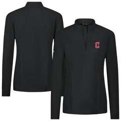 Cleveland Guardians Levelwear Women's Upright Insignia 2.0 Quarter-Zip Tri-Blend Top Black