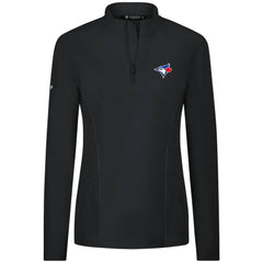 Toronto Blue Jays Levelwear Women's Upright Insignia 2.0 Quarter-Zip Tri-Blend Top Black