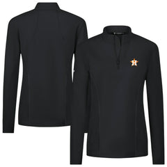 Houston Astros Levelwear Women's Upright Insignia 2.0 Quarter-Zip Tri-Blend Top Black