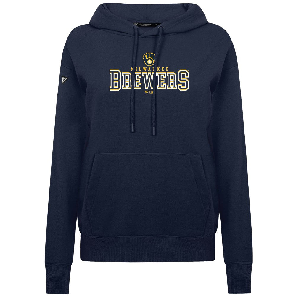 Milwaukee Brewers Levelwear Women's Adorn Journey Hoodie Navy