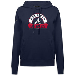 Atlanta Braves Levelwear Women's Adorn Banner Arch Hoodie Navy