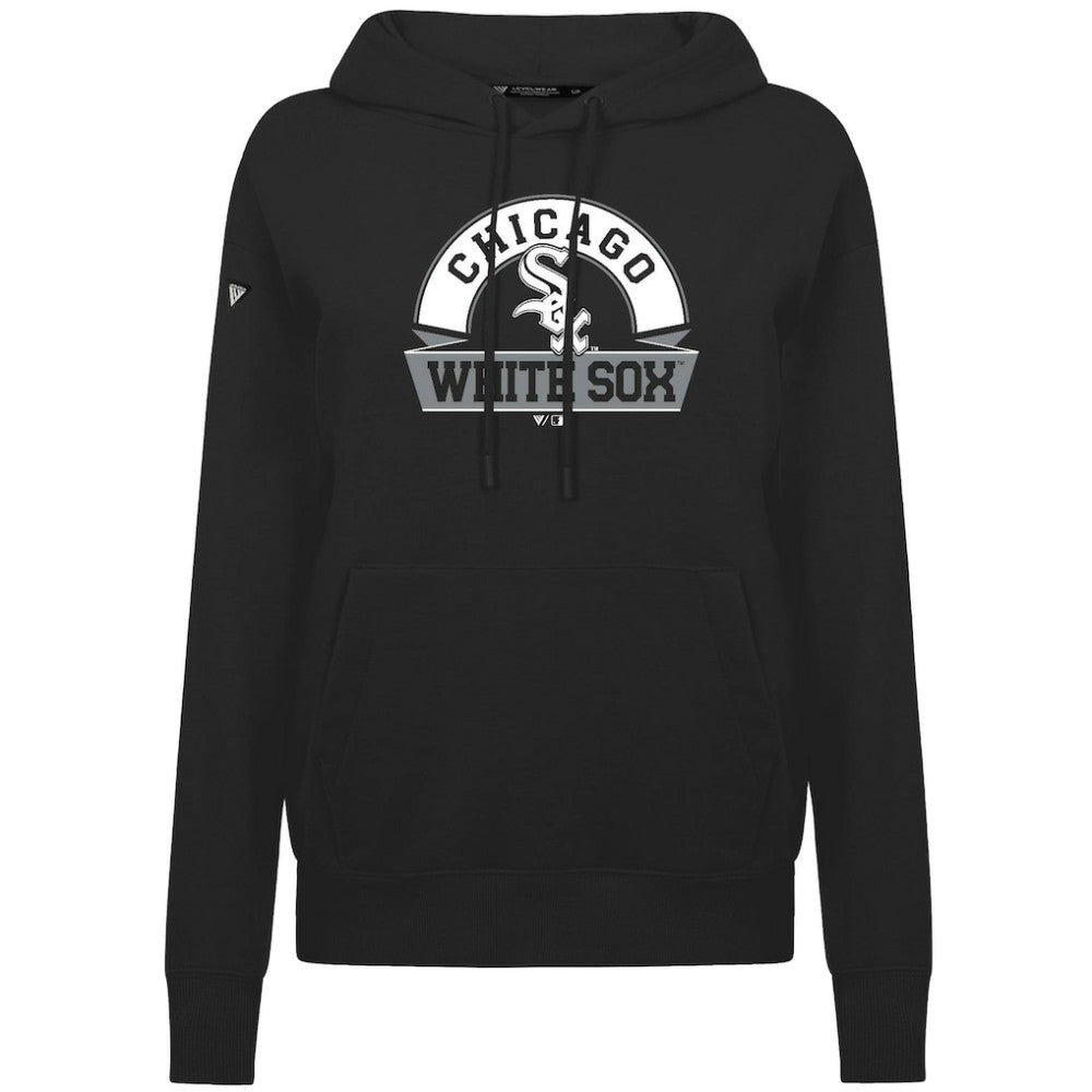 Chicago White Sox Levelwear Women's Adorn Banner Arch Hoodie Black