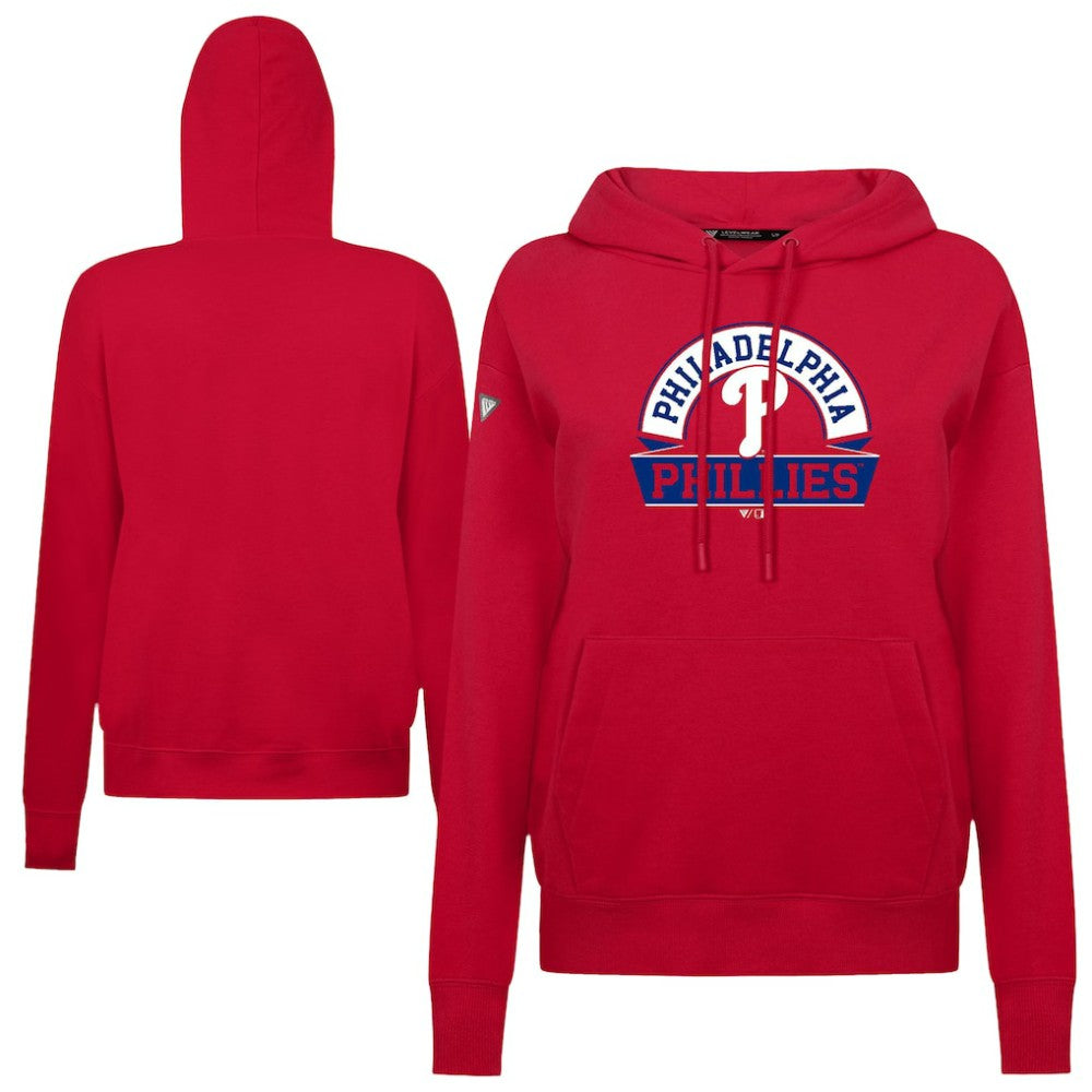 Philadelphia Phillies Levelwear Women's Adorn Banner Arch Hoodie Red