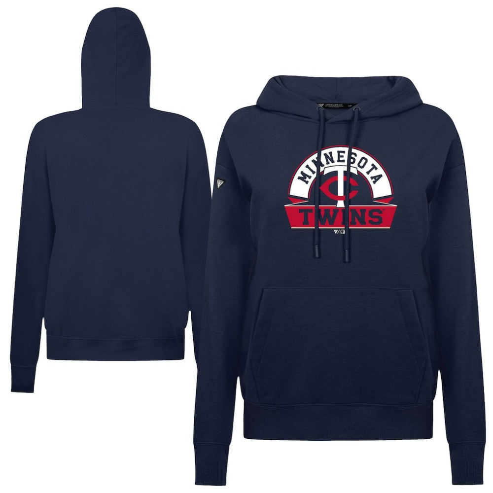 Minnesota Twins Levelwear Women's Adorn Banner Arch Hoodie Navy