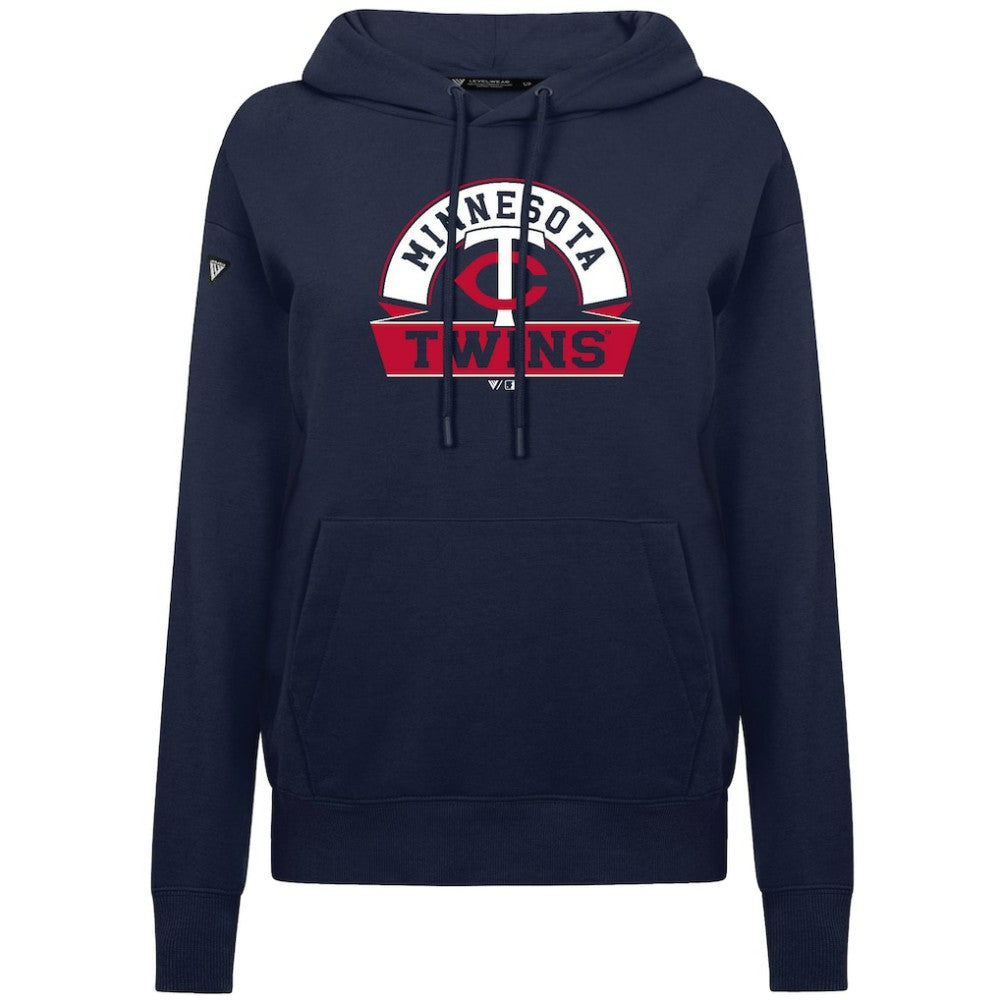 Minnesota Twins Levelwear Women's Adorn Banner Arch Hoodie Navy
