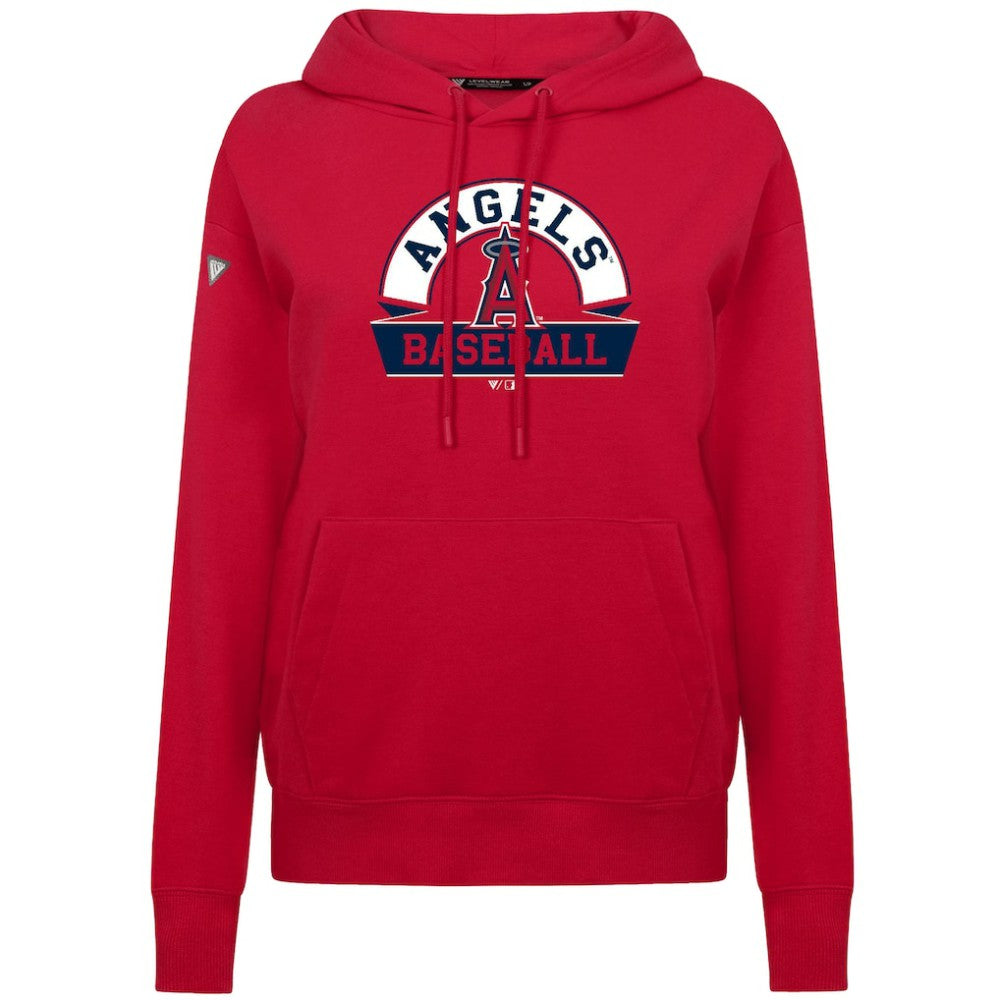 Los Angeles Angels Levelwear Women's Adorn Banner Arch Hoodie Red