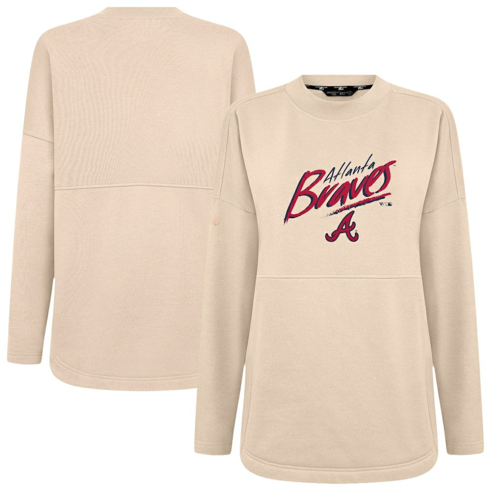 Atlanta Braves Levelwear Women's Oversized Beaudry Sizzle Top Khaki