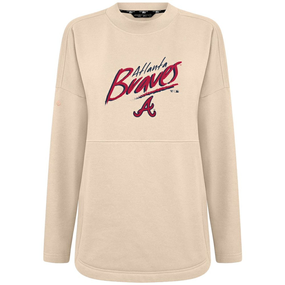 Atlanta Braves Levelwear Women's Oversized Beaudry Sizzle Top Khaki